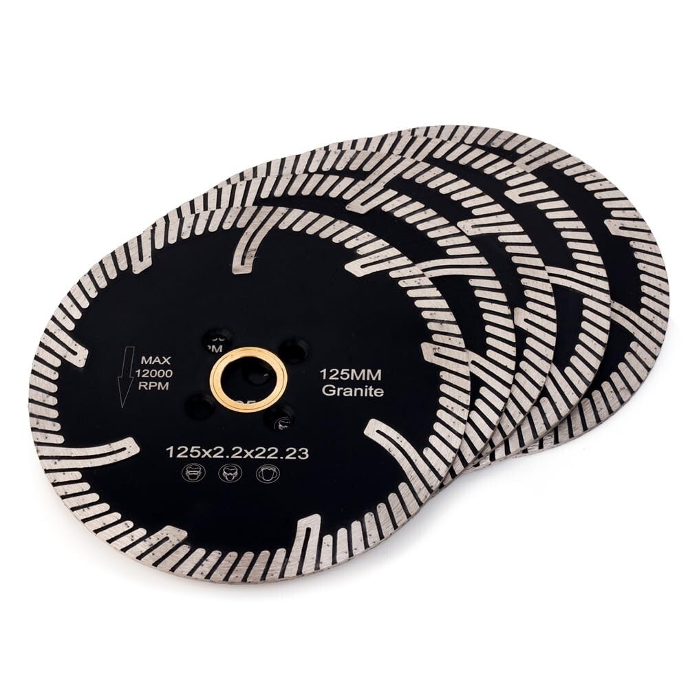 5Pcs Turbo Blade Set - Ultimate Titanium Carbide for Professional Stone Cutting