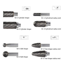 Load image into Gallery viewer, High-Quality Carbide Burrs Set - 8 Double Cut Tools for Woodworking &amp; Metalwork