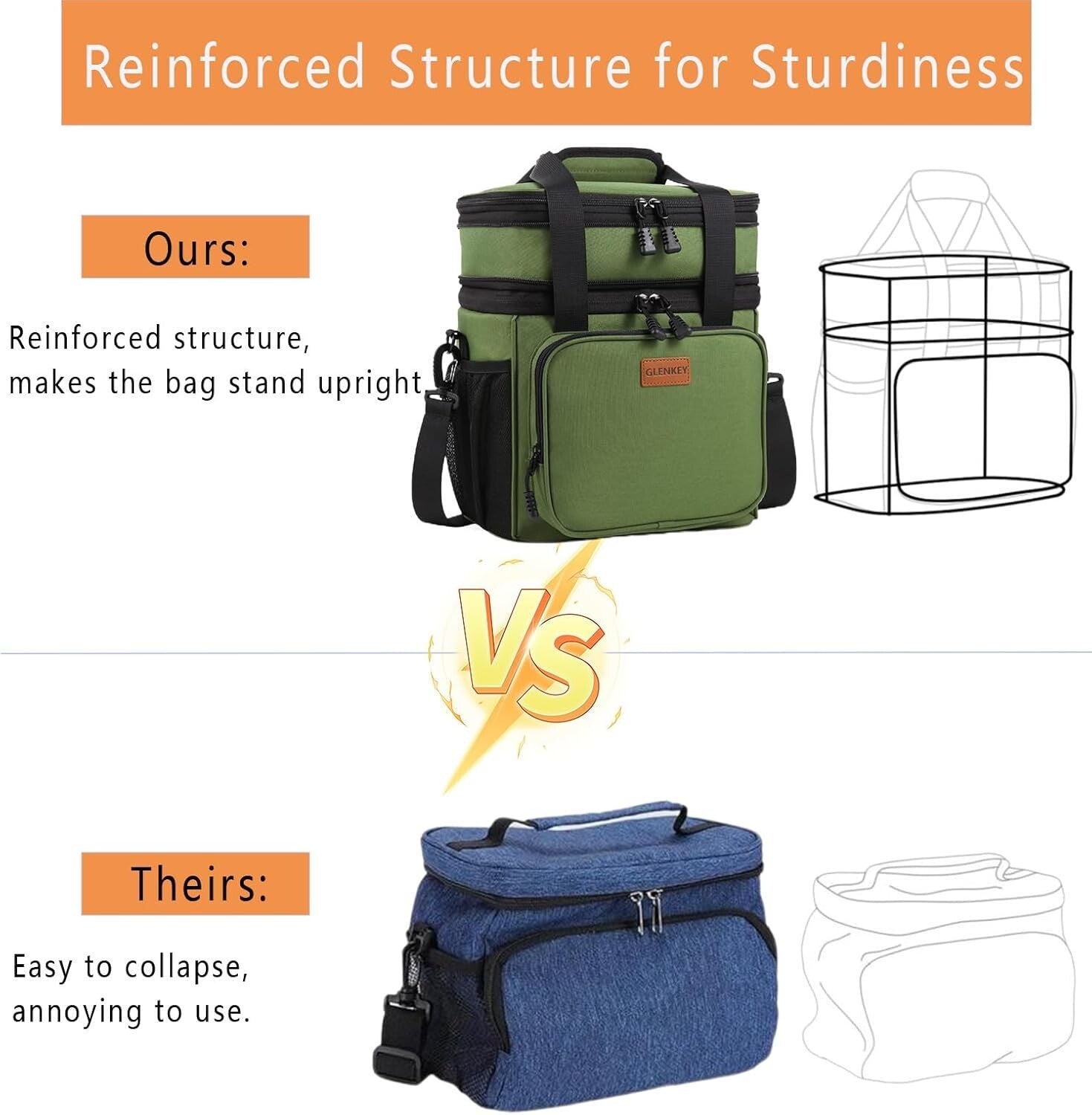 Durable Expandable Lunch Box - Versatile Insulated Cooler for Active Lifestyles