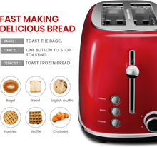 Load image into Gallery viewer, Compact Retro 2 Slice Toaster with Multiple Toasting Modes and Easy Clean Design