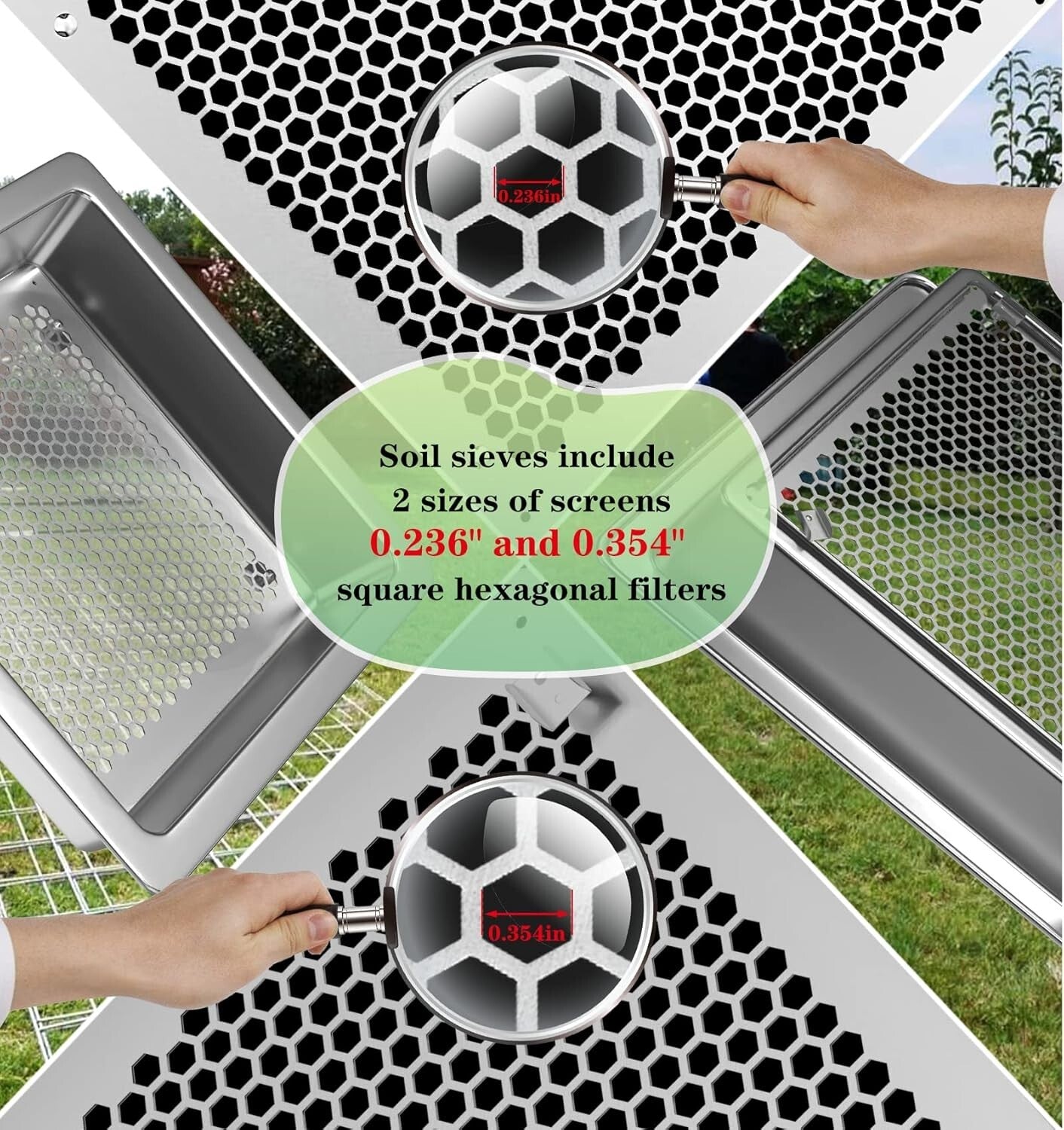 Durable Soil Sifter with Interchangeable Screens - Perfect for Garden Projects