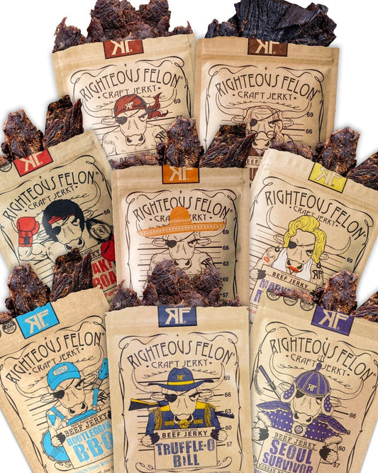 8-Pack Beef Jerky Variety – American-Made, Gluten-Free & Savory Goodness