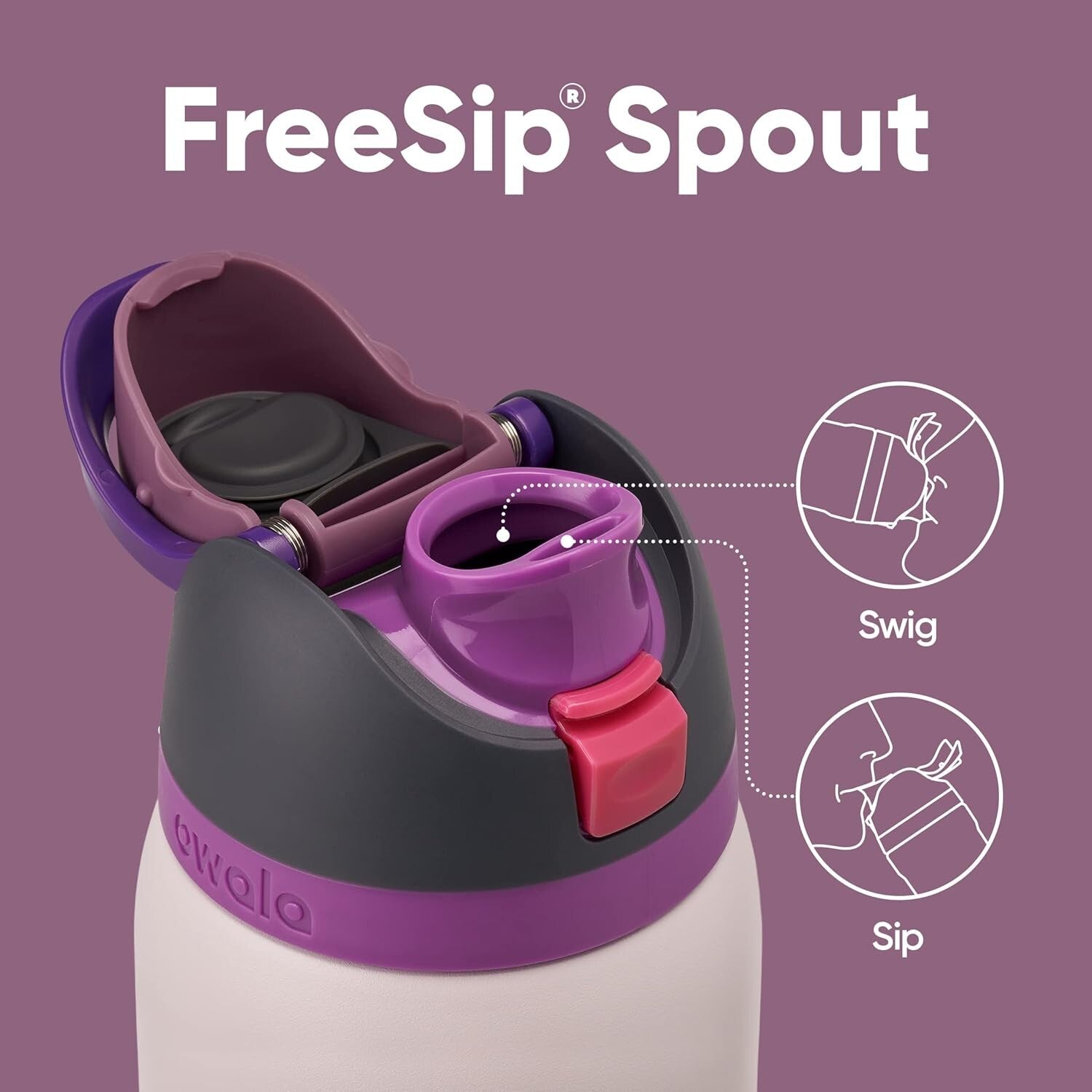 Easily Carry Hydration: 40 oz FreeSip Insulated Water Bottle for Travel & Sports