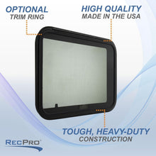 Load image into Gallery viewer, Durable RV Exit Window 30" W x 22" H with Removable Screen &amp; Trim Ring