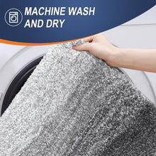 Load image into Gallery viewer, Plush 50x30 Quick Dry Bath Rug - Non-Slip Grey Microfiber with Rubber Backing