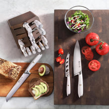 Load image into Gallery viewer, Comprehensive 17-Piece White Knife Set - Ergonomic Handles &amp; Full Tang Design