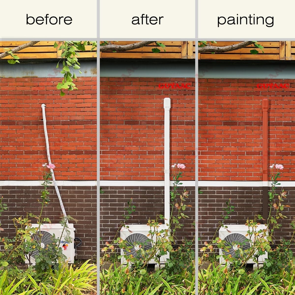 Decorative White Mini Split Line Set Cover Kit - Easy Installation & Neat Design