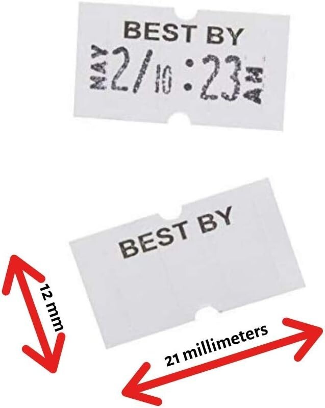 80,000 Durable 'Best By' Labels - 10 Sleeves for Date Guns & Inventory Control