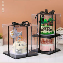 Load image into Gallery viewer, Elegant Clear Cake Packaging - 6 Tall Boxes, Ideal for Weddings &amp; Parties