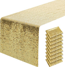 Load image into Gallery viewer, Dazzling Gold Sequin 12x72" Table Runners - Perfect for Parties, Weddings