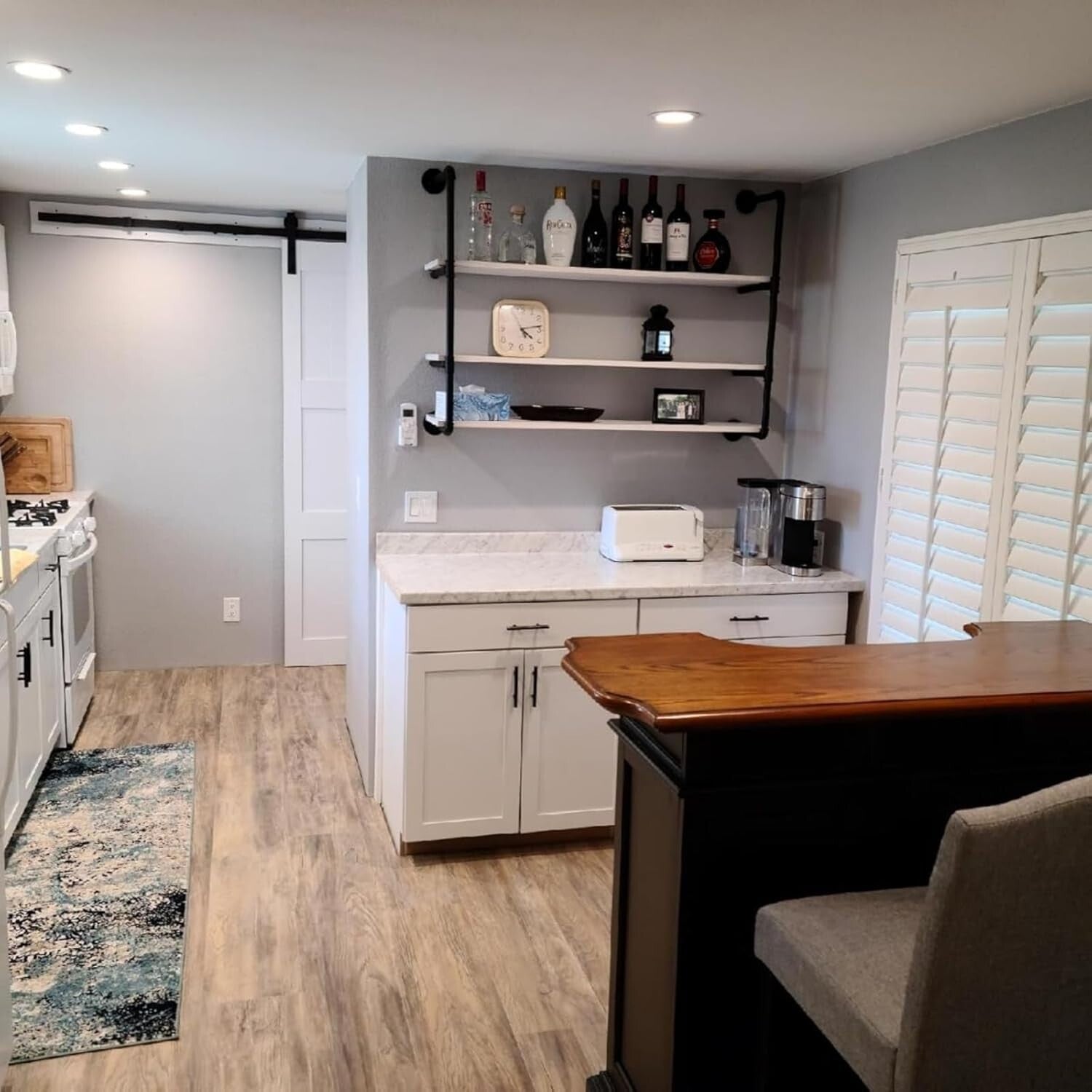 Stylish 48" Wall-Mounted Industrial Shelf - Distressed Metal & Pine Wood Design