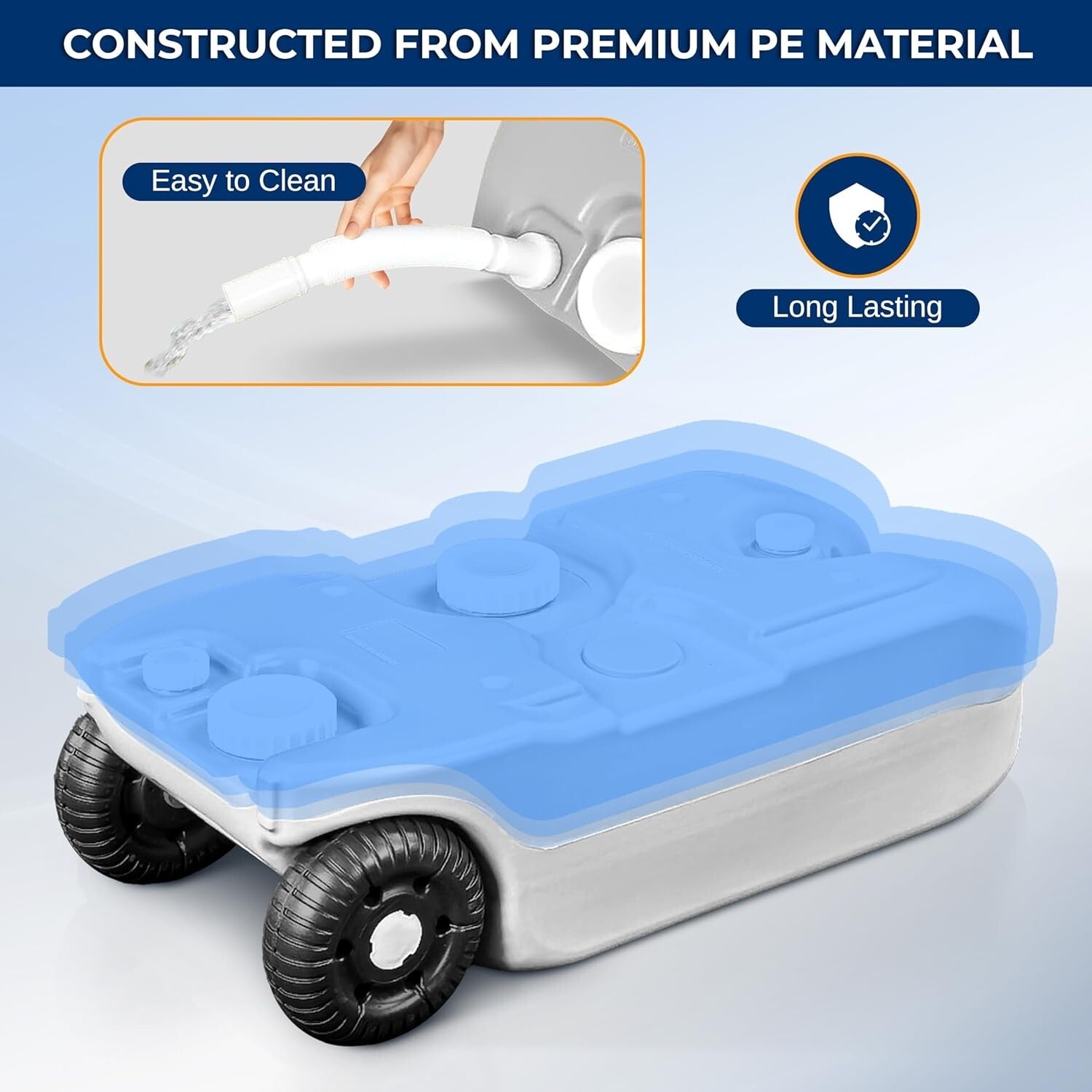 40L RV Portable Water Tank with Wheels - Ideal for Camping and Outdoor Use