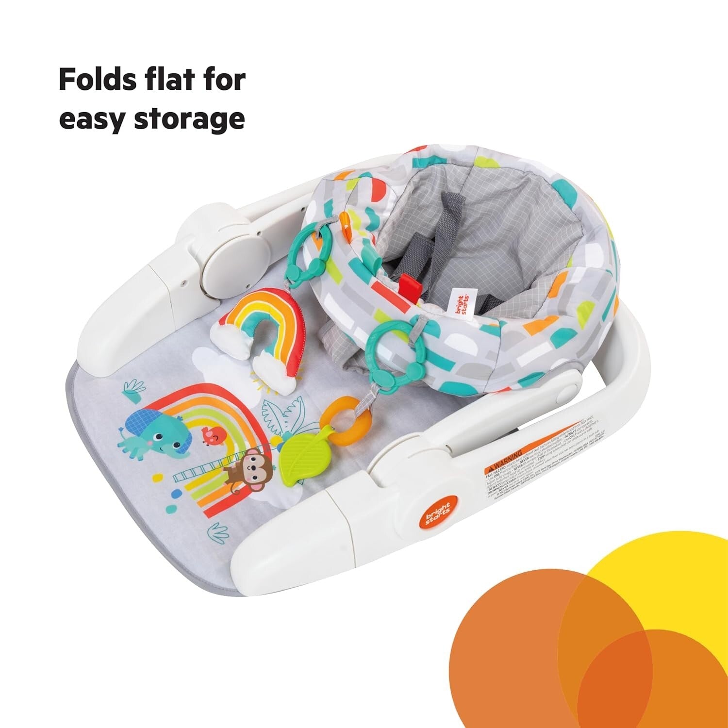 Learn-To-Sit Portable Baby Floor Seat 2 Positions with Sensory Toys, 4-12 Months