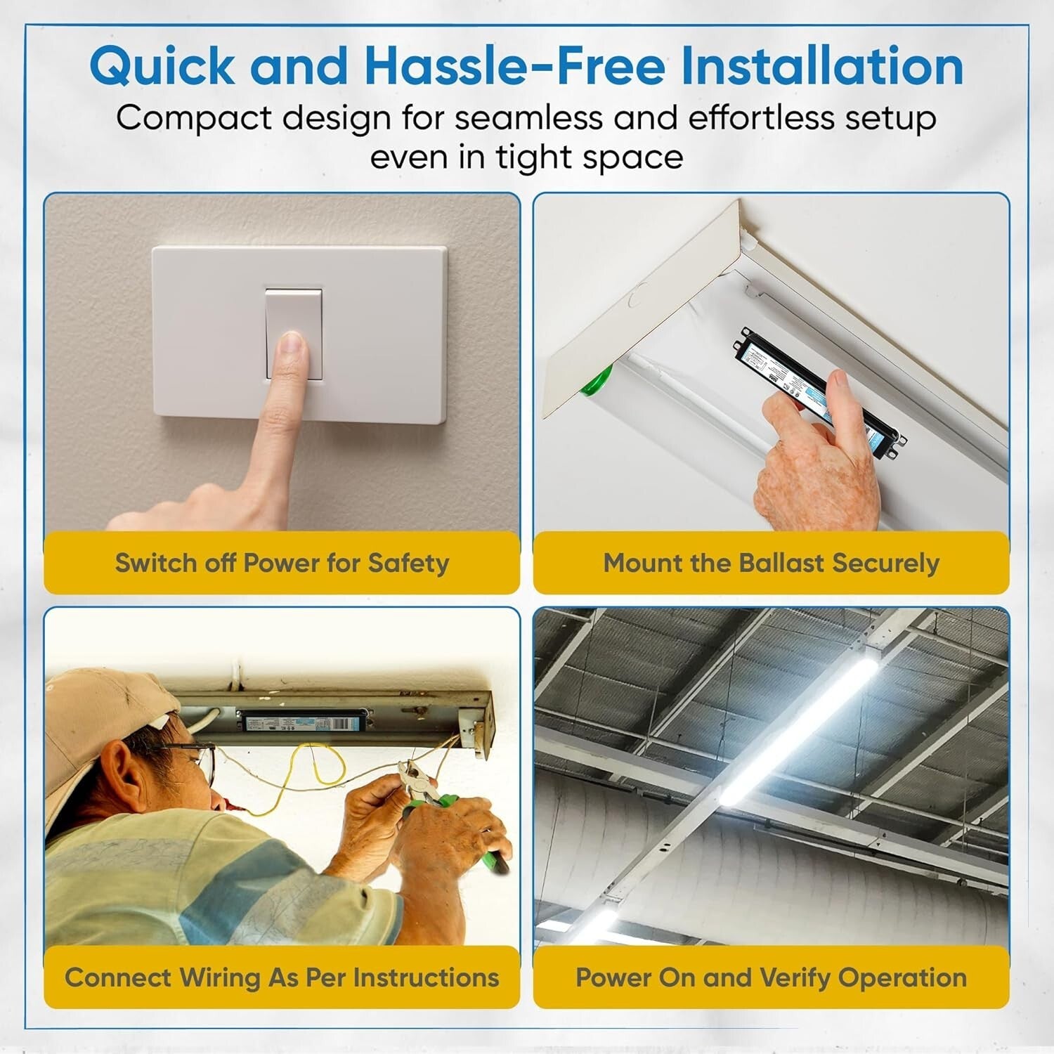 10-Pack Instant Start Electronic Fluorescent Ballast for F32T8 Lamps (120-277V)