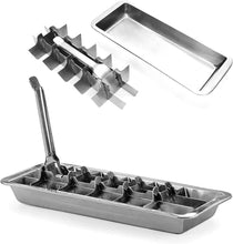 Load image into Gallery viewer, Vintage 18/8 Stainless Steel Ice Cube Tray - 18 Slot Dishwasher Safe Design