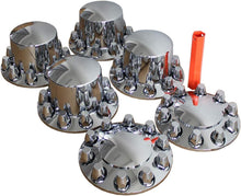 Load image into Gallery viewer, Chrome ABS Complete Axle Cover Set with Hub Caps &amp; Lug Nut Covers for Trucks