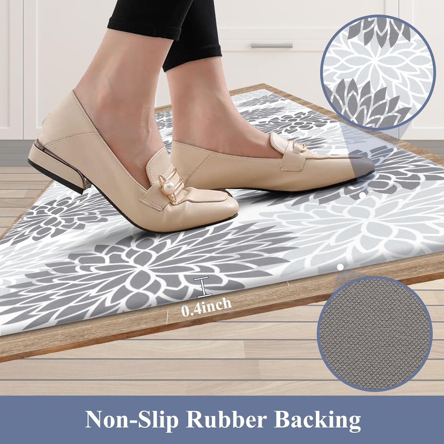 Large 20"x71" Waterproof Kitchen Runner - Cushioned & Slip-Resistant Comfort