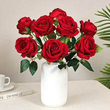 Load image into Gallery viewer, 50PCS Velvet Artificial Roses - Realistic Long Stem Faux Flowers for Weddings