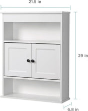 Load image into Gallery viewer, Stunning White Wooden Wall-Mounted Cabinet - Ideal for Bathroom or Utility Rooms