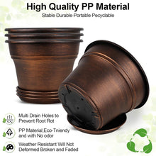 Load image into Gallery viewer, Classic Copper 16 Inch Planter Set - Drainage Holes for Healthier Houseplants