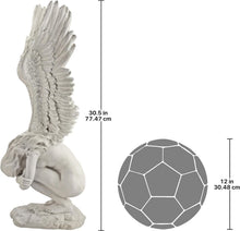 Load image into Gallery viewer, Antique Stone Finish Angel Statuary - 30 Inch Remembrance for Gardens and Homes