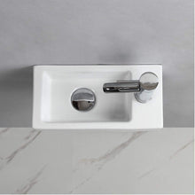 Load image into Gallery viewer, Small Wall-Mounted Ceramic Sink with Polished Finish - Elegant &amp; Space-Saving