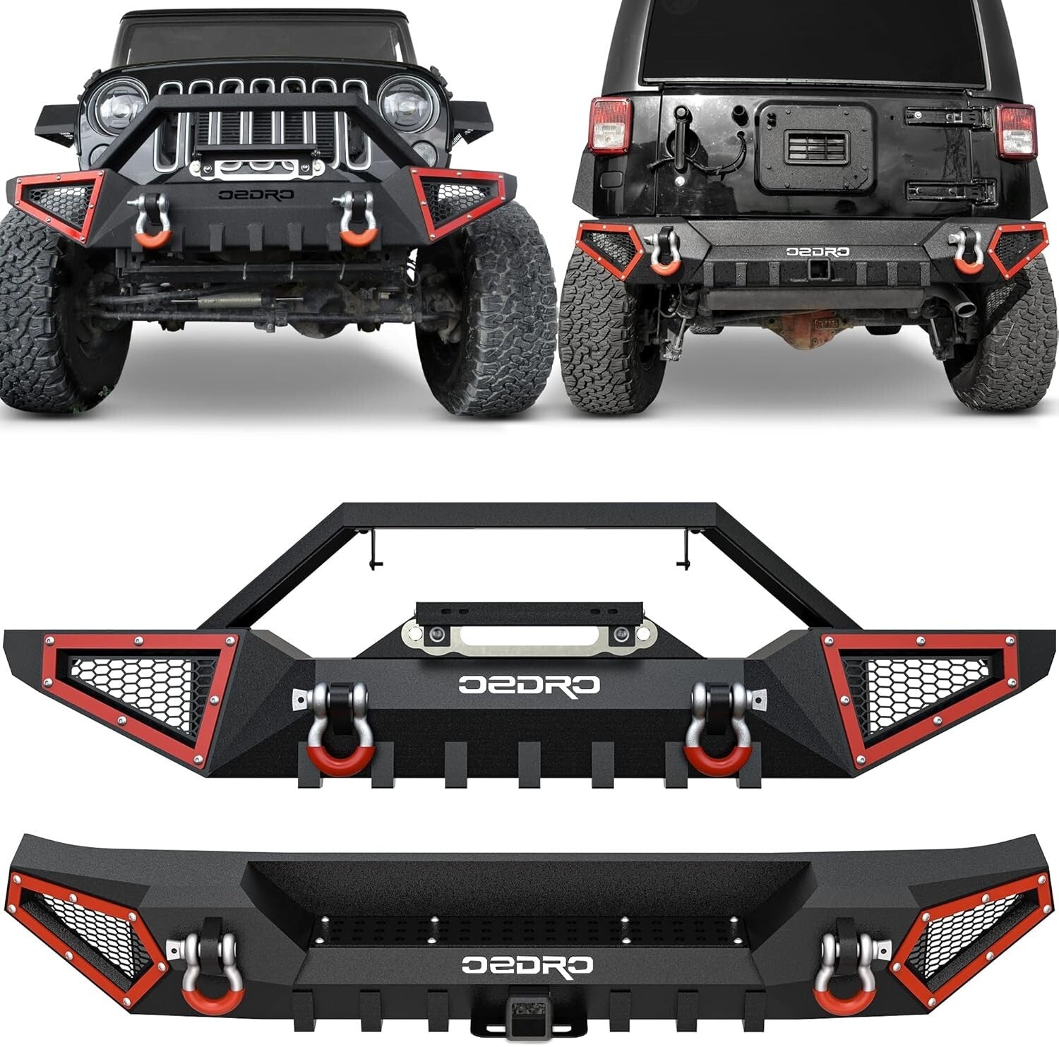Full Width Bumper for 2007-2018 Jeep Wrangler JK/JKU - Tough Off-Road Design