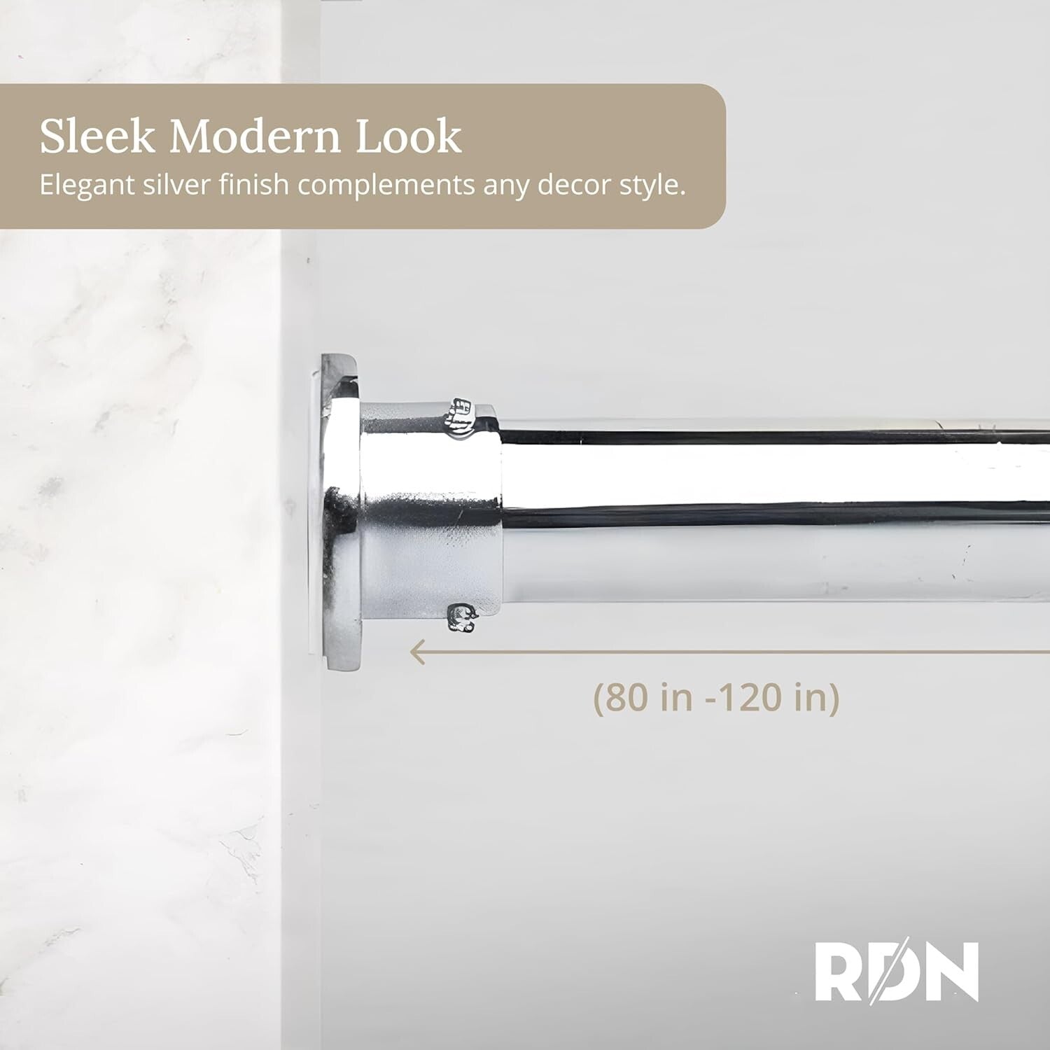 Durable Heavy-Duty Tension Rod - Fits 80-120 Inches for Curtains & Room Dividers