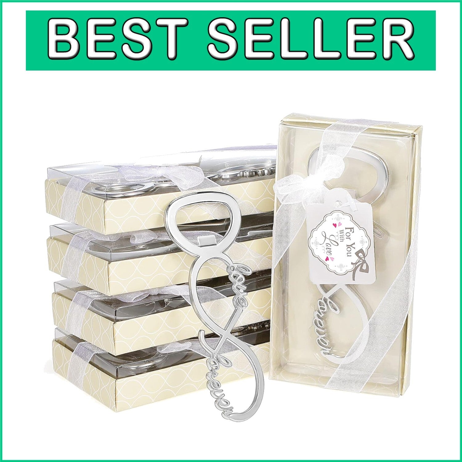 Practical 50pcs Love Forever Bottle Openers - Ideal for Weddings & Celebrations