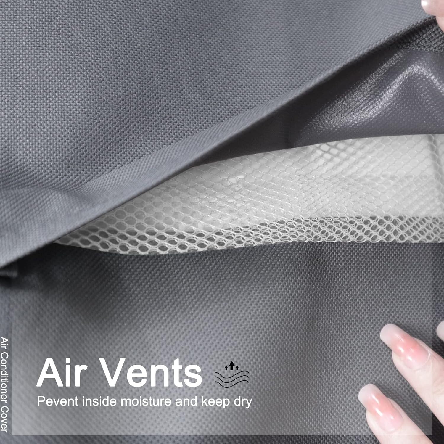 Lightweight Gray AC Cover with Easy Clean Design - Perfect for Outdoor Units
