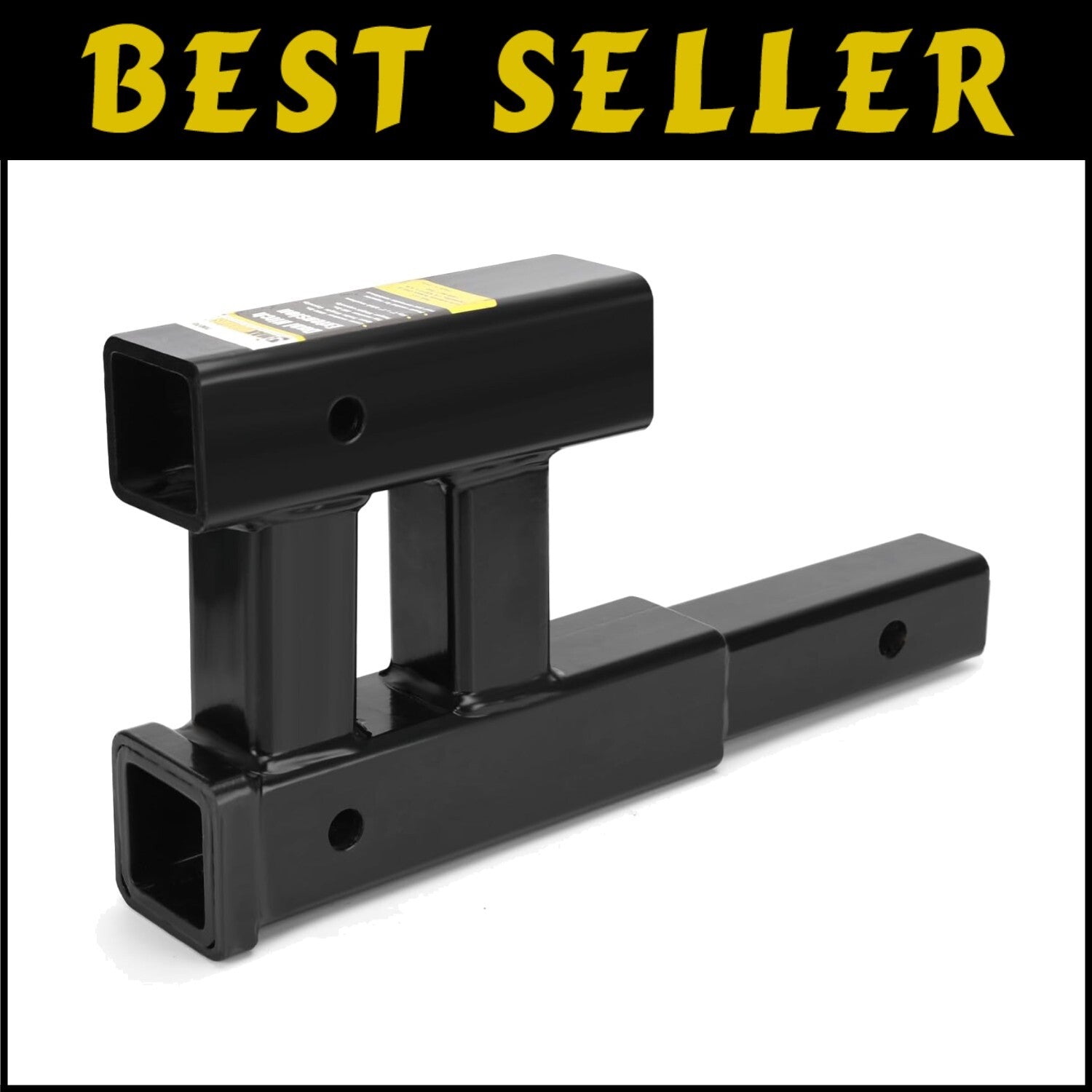 4000lbs Dual Hitch Extension - 2 Inch Receiver Adapter with Adjustable Rise/Drop