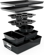 Load image into Gallery viewer, Versatile Stackable Bakeware Set - Includes Muffin, Cake, and Cookie Pans