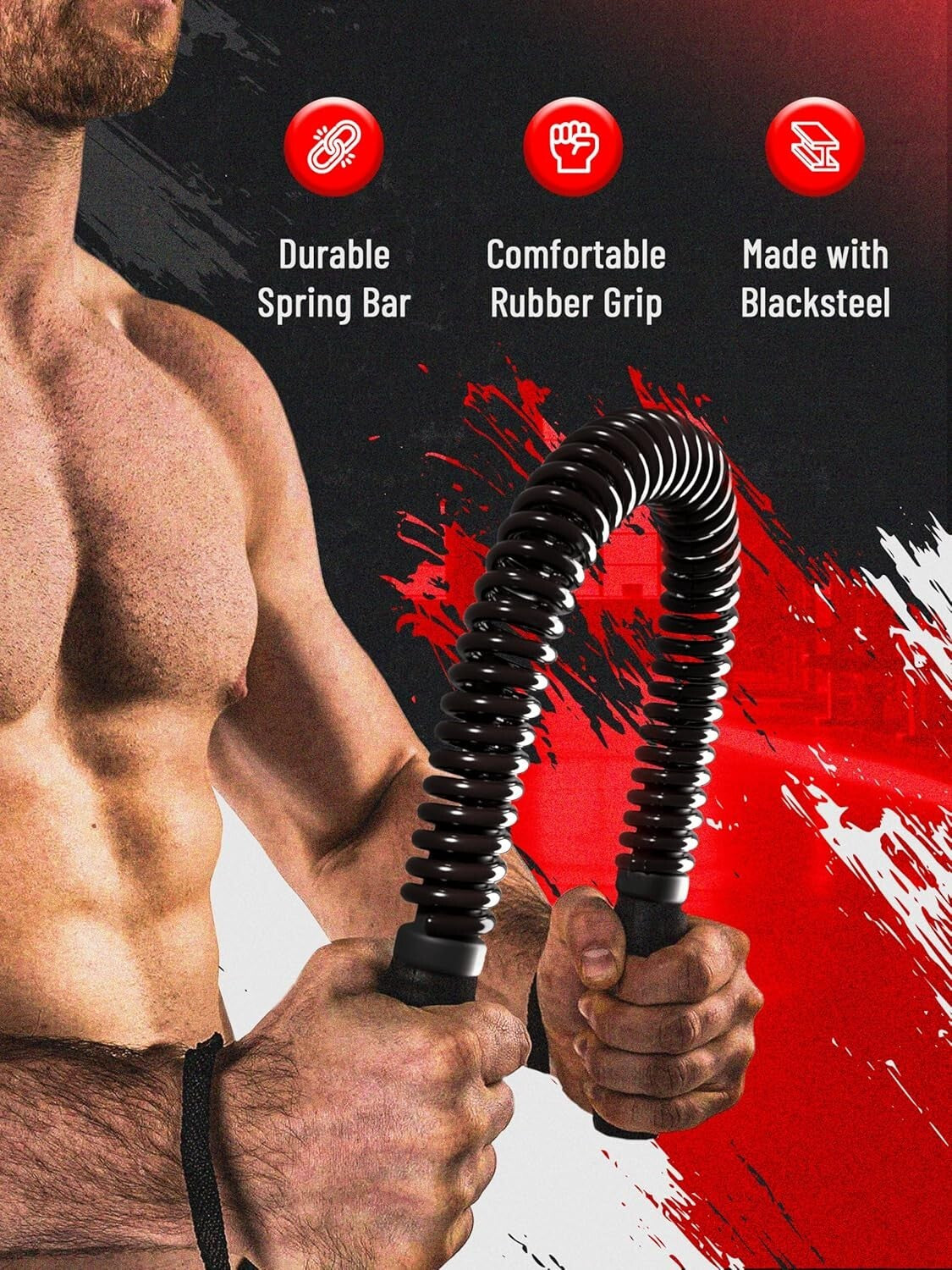 Adjustable Power Twister Bar (55-120lbs) for Effective Isometric Chest Strength