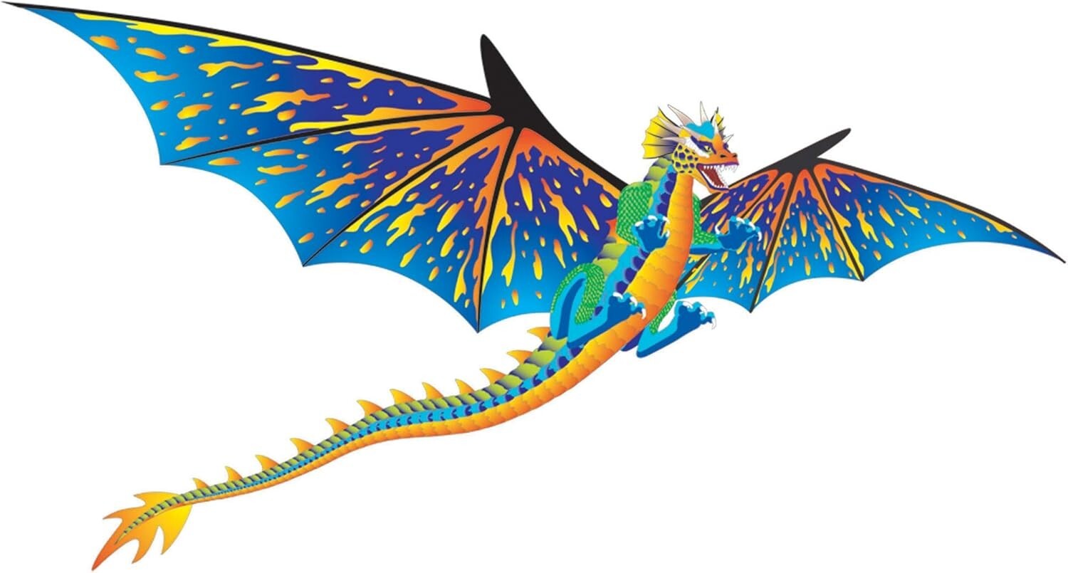 Large 76" Blue Dragon Kite - Perfect for Family Fun & Outdoor Adventures