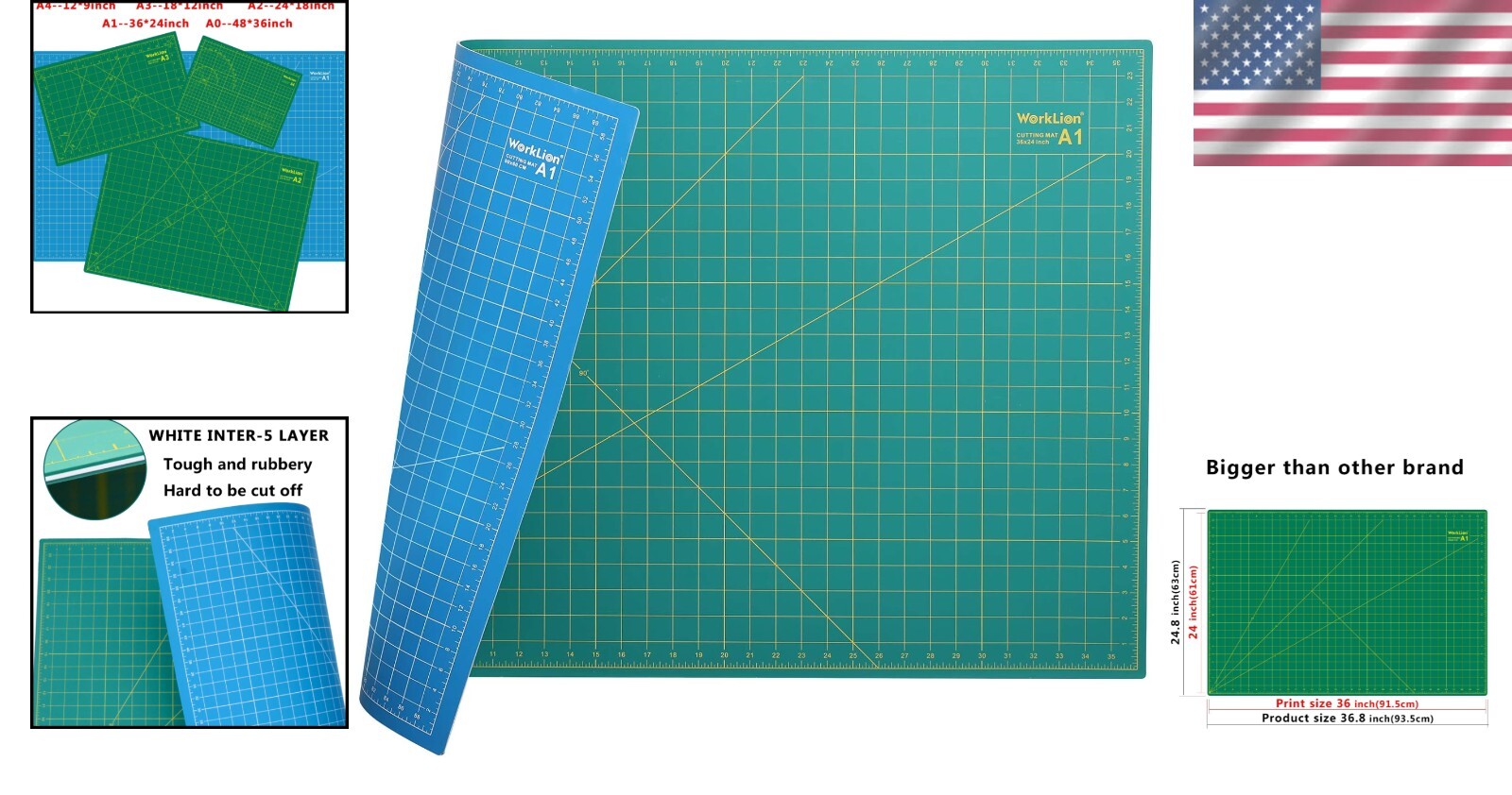 Premium Self-Healing Cutting Board 24" x 36" - Ideal for Artists & Crafters