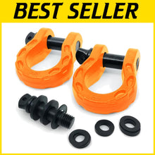 Load image into Gallery viewer, Mega D Ring Shackles with 3-Stage Anti-Rust Coating - 2 Pack for Strong Recovery