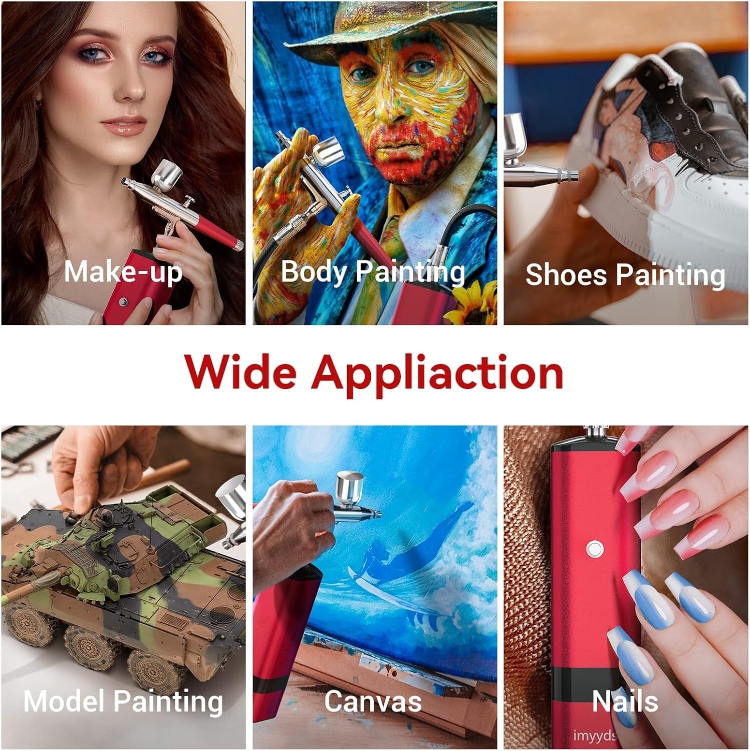 Portable Dual-Action Cordless Airbrush Kit - 32 PSI Compressor and Hose Set