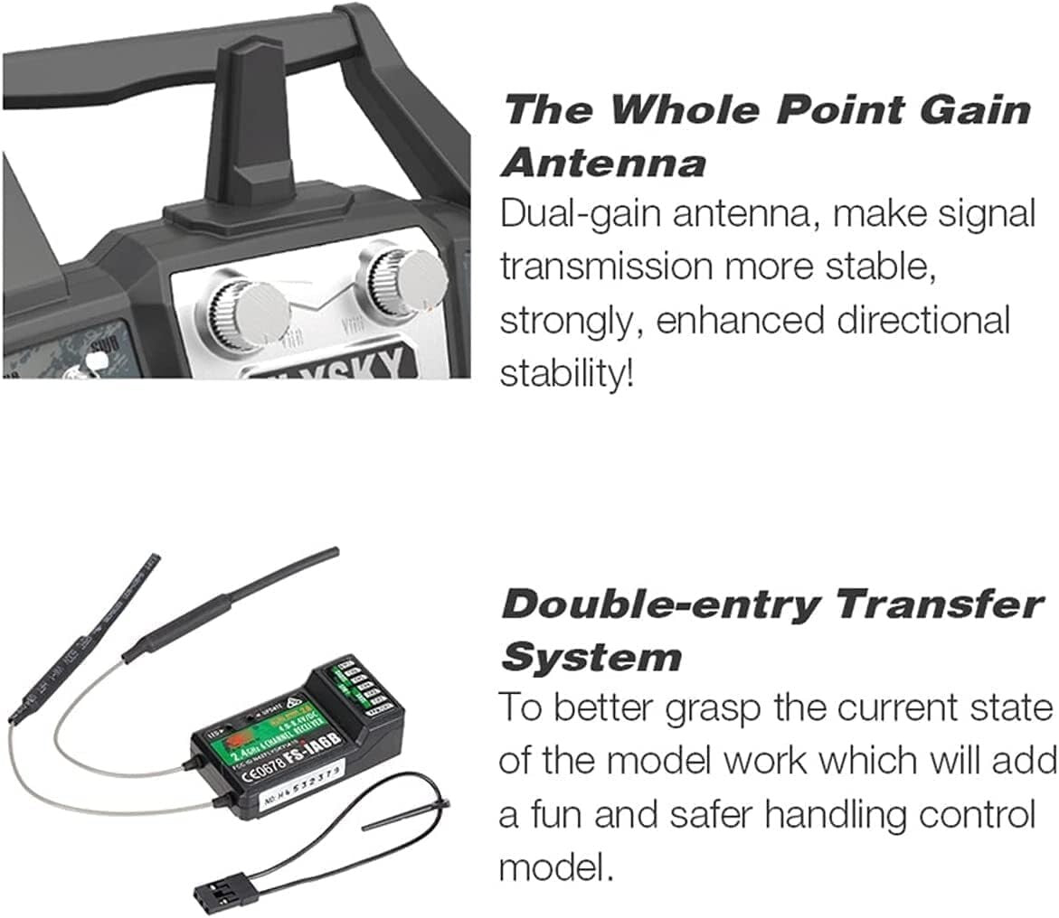 Bidirectional 2.4GHz AFHDS RC System: 6-Channel Transmitter & Receiver Set