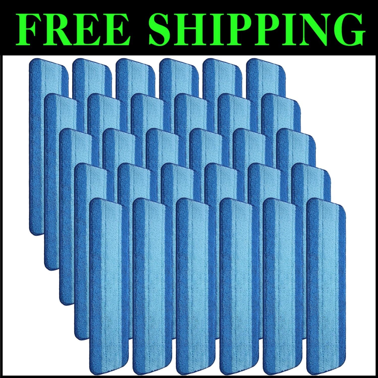 Bulk Pack of 30 Washable Microfiber Mop Pads for Effortless Floor Cleaning