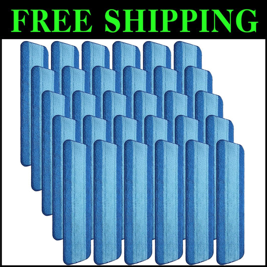 Bulk Pack of 30 Washable Microfiber Mop Pads for Effortless Floor Cleaning