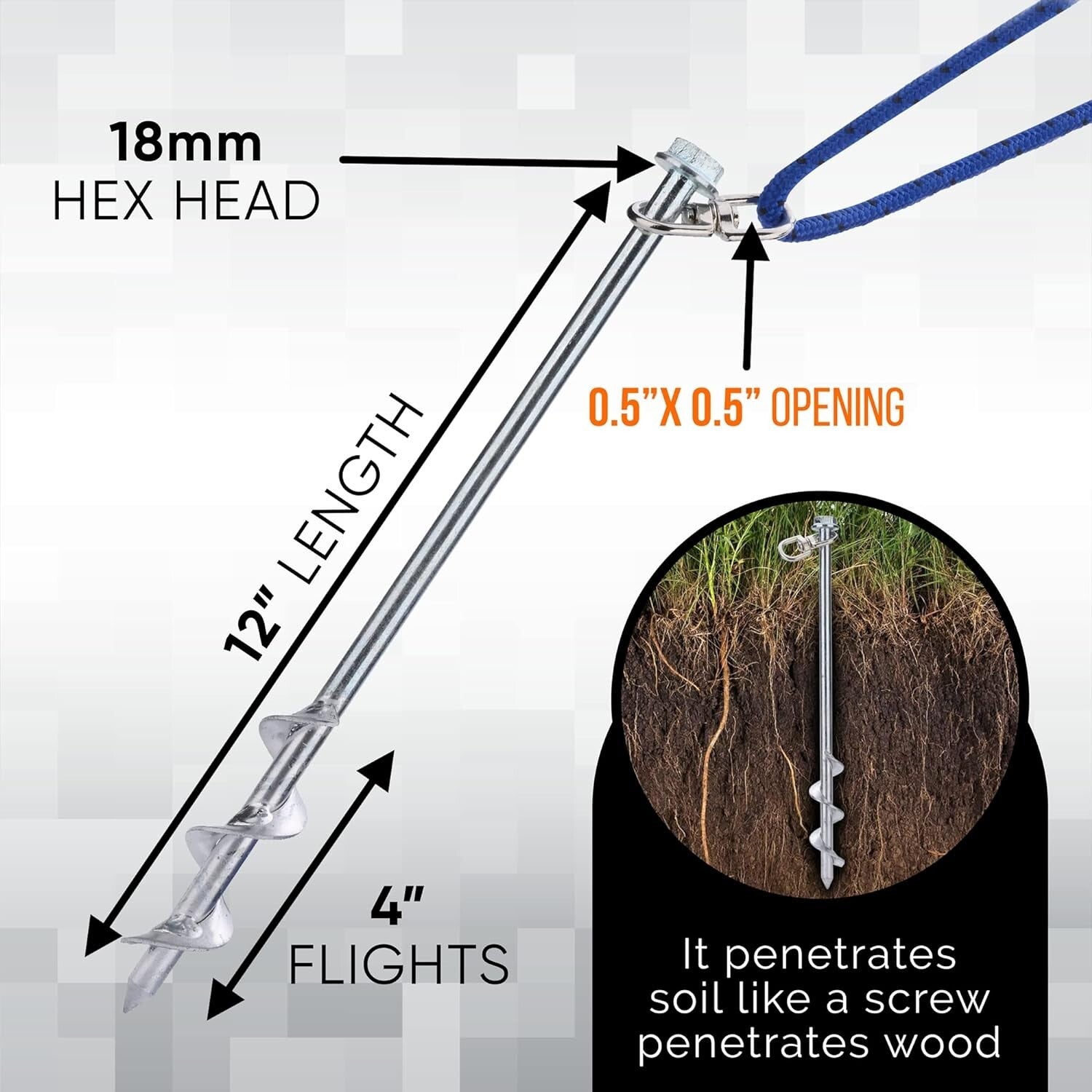 Durable Alloy Steel Ground Stakes – 16-Pack Heavy Duty Anchors for All Weather