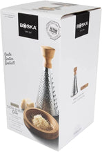 Load image into Gallery viewer, Compact Stainless Steel Cheese Grater with Oak Tray - Dishwater Safe &amp; Versatile