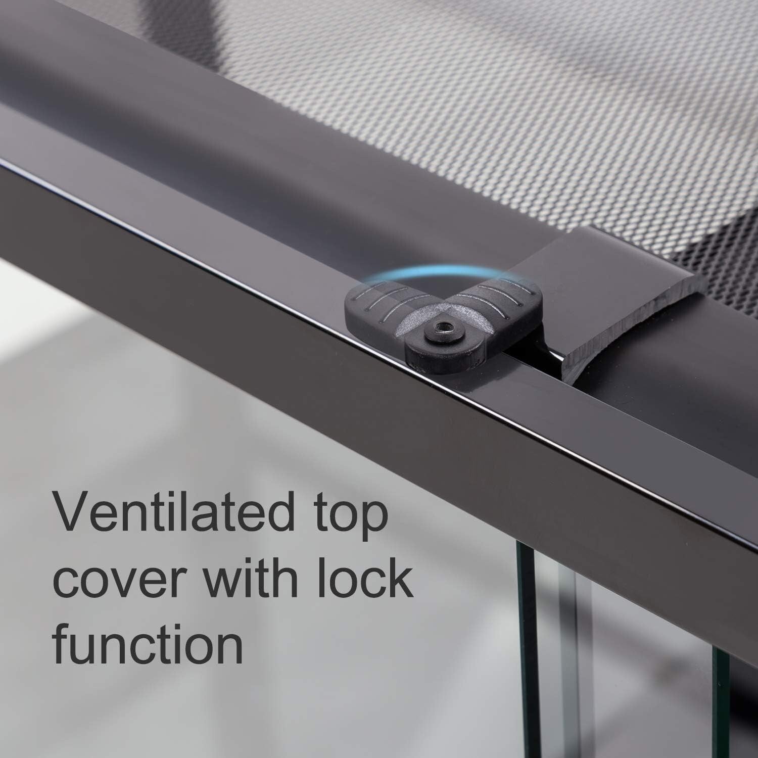 67-Gallon Large Glass Reptile Terrarium with Sliding Doors & Screen Ventilation