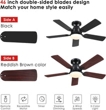 Load image into Gallery viewer, Low Profile 5-Blade Ceiling Fan with Lights - App &amp; Remote Controlled Elegance