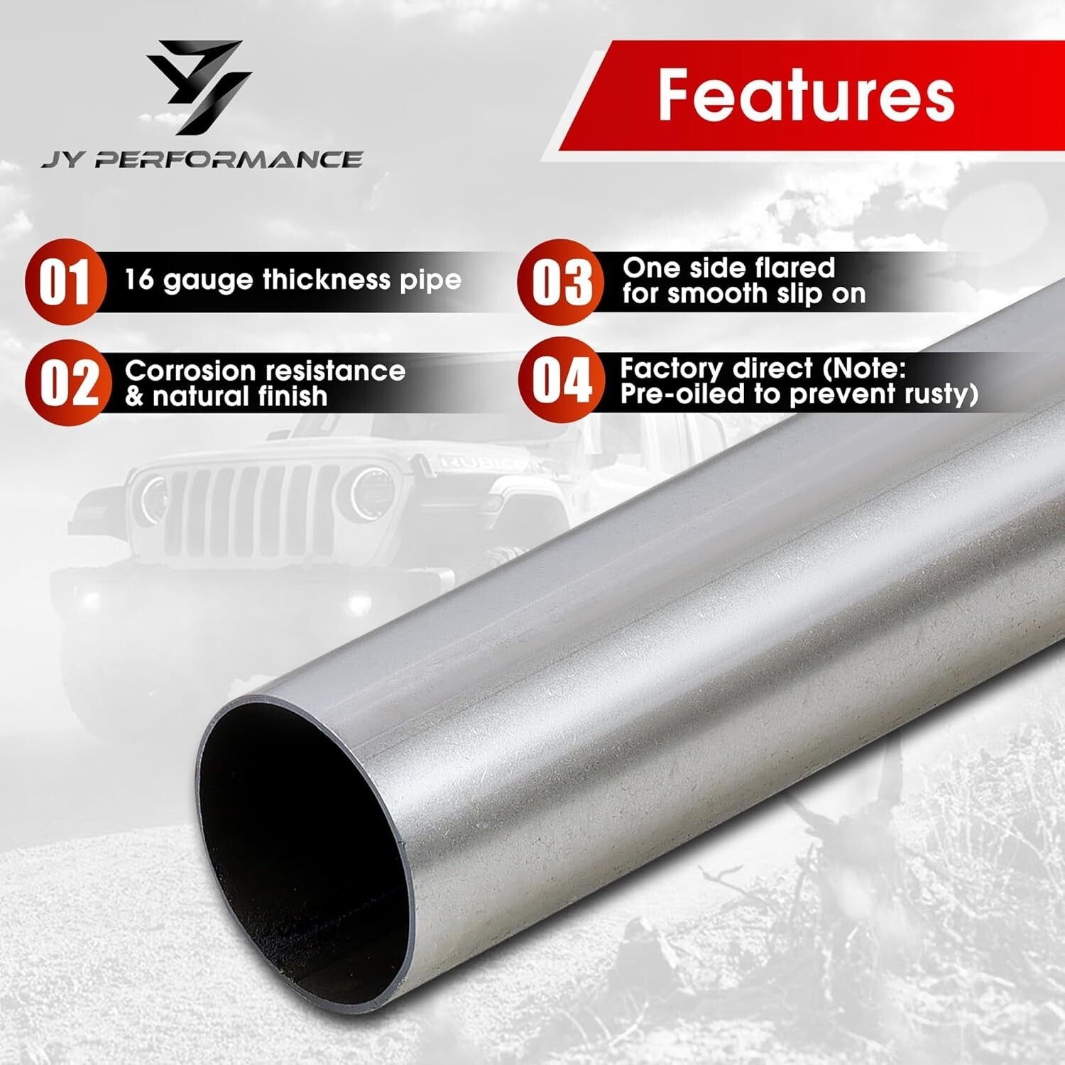 Mild Steel Exhaust Kit 2.5'' with Mandrel Bends - Improve Performance Easily