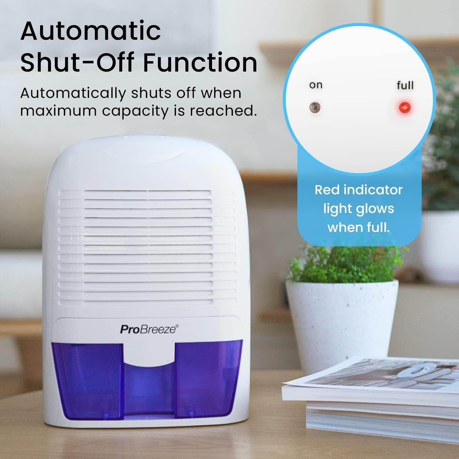 Energy-Efficient Portable Dehumidifier with Auto Shut-off – 52 Oz Tank Capacity