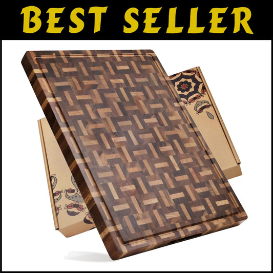 Extra Large Reversible Cutting Board - Acacia & Oak - Perfect for Meat & Cheese