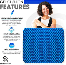 Load image into Gallery viewer, Versatile 3.1 lbs Gel Seat Cushion - Comfort &amp; Cooling for Long Sitting Sessions