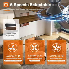 Load image into Gallery viewer, 42-Inch Ceiling Fan with Light - Modern Matte Black, Remote &amp; Timer Function