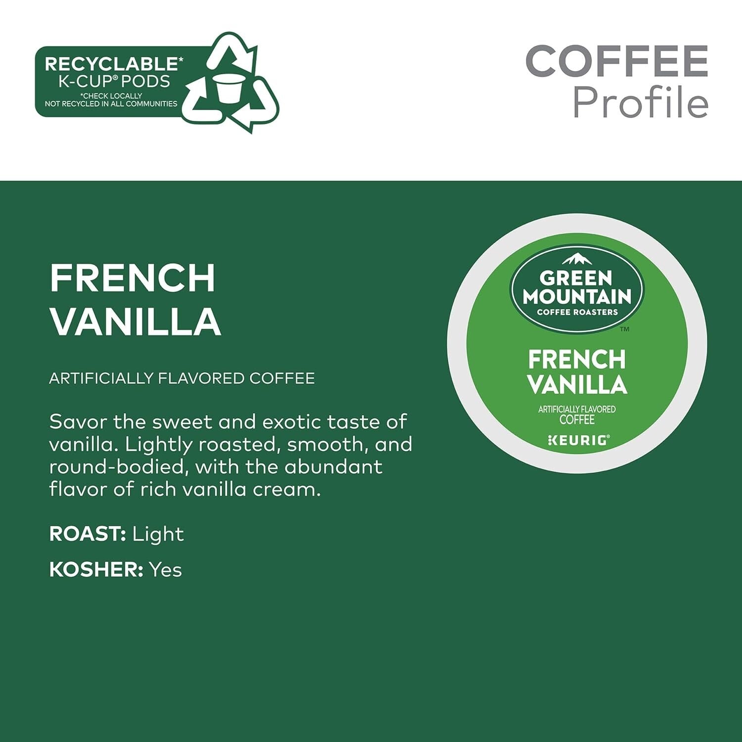 French Vanilla K-Cup Pods - Light Roast Coffee, 72 Count for Lavish Brews